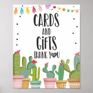 Poster Pancarte de table Merci Cactus pour Cartes et Cade