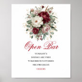 Poster Pancarte de table ouverte Burgundy Blush de créate (Devant)
