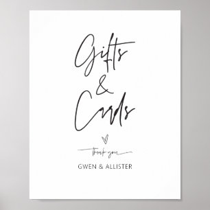 Poster Pancarte de table pour carte cadeau de mariage Réc