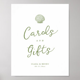 Poster Pancarte de table pour Cartes et Cadeaux Vert Saug