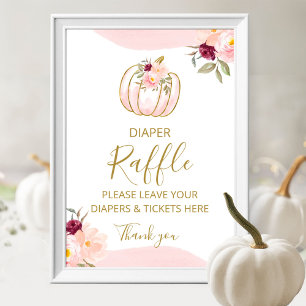 Poster Pancarte de tirage au sort de couches pour Baby Sh