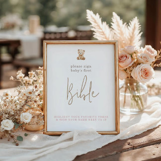Poster Pancarte de verset de la Bible pour la baby shower