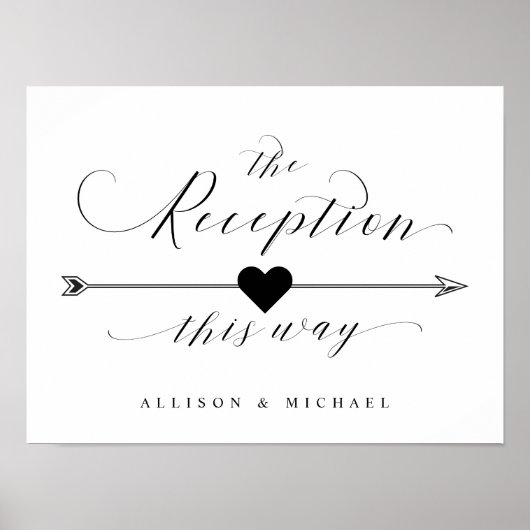 Poster Pancarte fléchée de réception de mariage de ce côt (Devant)