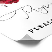 Poster Pancarte florale bordeaux pour programmes (Coin)