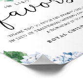 Poster Pancarte florale d'hortensia bleu en guise de fave (Coin)