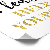 Poster Pancarte Gold Black Confetti Servez-vous (Coin)