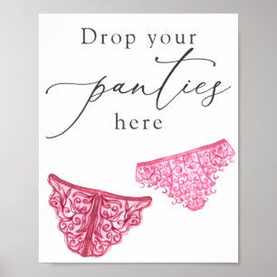 Poster Pancarte Lingerie Shower Déposez vos culottes ici