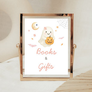 Poster Pancarte Livres et Cadeaux Halloween Rose Little B