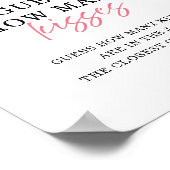Poster Pancarte Mariage avec Ruban Rose 'Devinez combien (Coin)