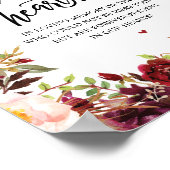 Poster Pancarte Mémorielle Rustique À Jamais Dans Nos Cœu (Coin)