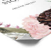 Poster Pancarte personnalisée Fleurs Boho Bourgogne Carte (Coin)