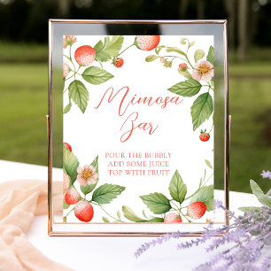 Poster Pancarte pour bar à Mimosa aux fraises Douceur des