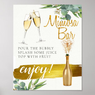 Poster Pancarte pour bar à Mimosa de brunch de mariage au
