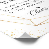 Poster Pancarte pour bar à Mimosa de douche de mariée Fle (Coin)