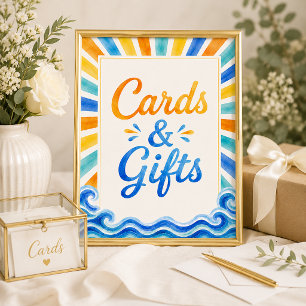 Poster Pancarte pour cartes et cadeaux 'Voici venir le fi