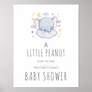 Poster Pancarte pour la fête prénatale de Bébé Petit Caca