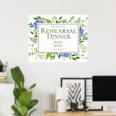 Poster Pancarte pour le dîner de répétition des Hortensia (Bureau à domicile)