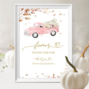 Poster Pancarte pour les Faveurs de Baby Shower de Pumpki