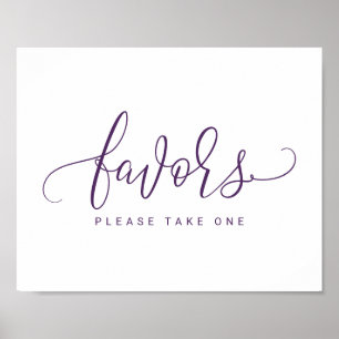 Poster Pancarte pour les faveurs de mariage - Écriture re