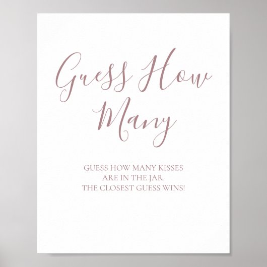 Poster Pancarte Rose Gold pour le jeu Devinez les Baisers (Devant)