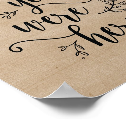 Poster Pancarte Rustic Vines Mariage Dommage que vous soy (Coin)