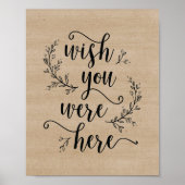 Poster Pancarte Rustic Vines Mariage Dommage que vous soy (Devant)