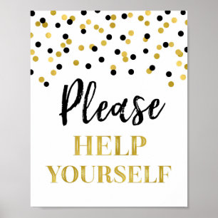 Poster Pancarte S'il Vous Plaît Servez-Vous Confettis Noi