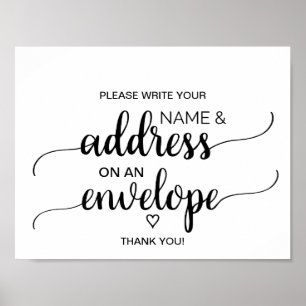 Poster Pancarte Simple Calligraphie Noire Adresser Une En