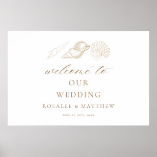 Poster Pancartes de bienvenue de mariage côtier aux coqui