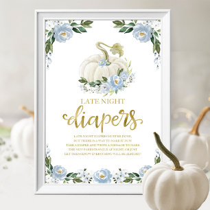 Poster Pancartes de jeu pour Baby Shower : Couches de nui