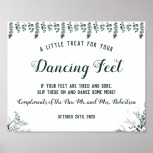 Poster Pancartes de mariage Eucalyptus Dancing Feet Flip