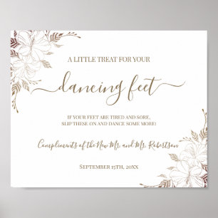 Poster Pancartes de réception de mariage Flip Flops à pie