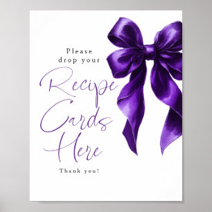 Poster Pancartes de recettes Nœud papillon violet foncé S