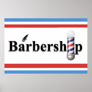 Poster Pancartes de salon de coiffure pour hommes Enseign