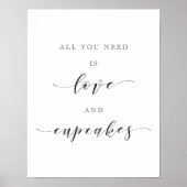 Poster Pancartes de table de desserts de mariage Love et  (Devant)