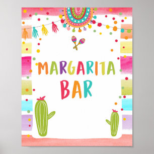 Poster Pancartes de table de fête de cactus de boissons d