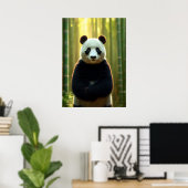 Poster Panda adorable dans une forêt de Bambou (Bureau à domicile)