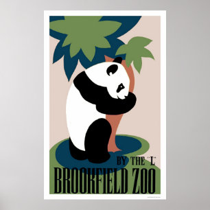Poster Panda aime l'arbre au zoo 1938 WPA