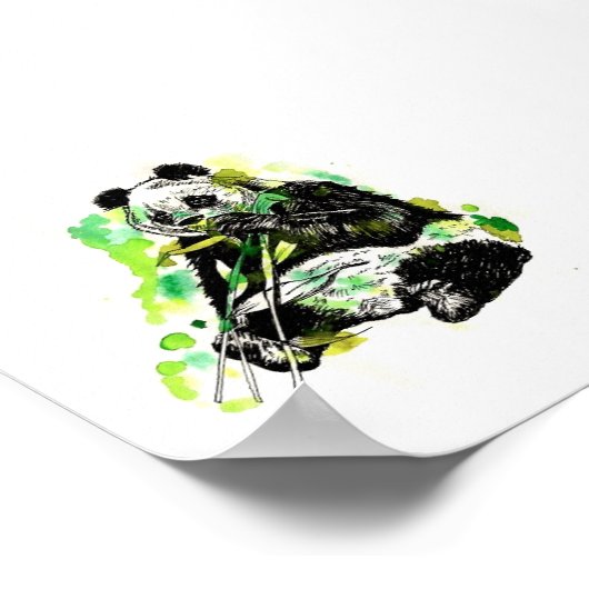 Poster Panda aquarelle (Coin)