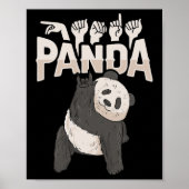 Poster Panda Asl Gesture main Sourde Sensibilisation à la (Devant)