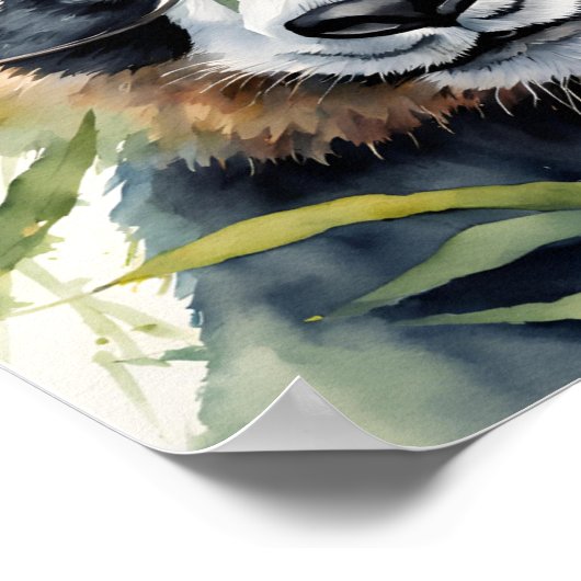 Poster Panda avec lunettes (Coin)