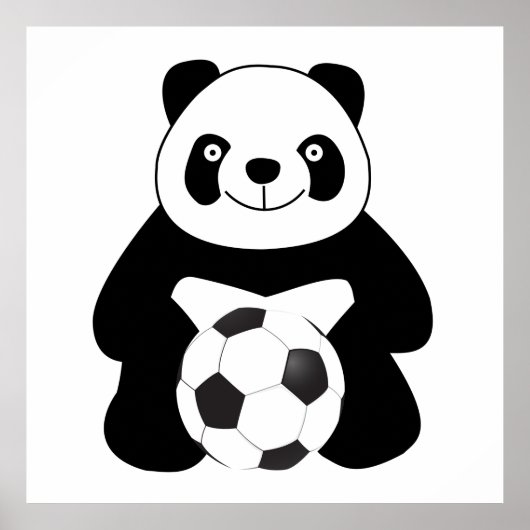Poster Panda avec un ballon de football (Devant)