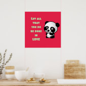 Poster Panda avec une citation d'amour inspirationnelle (Cuisine)