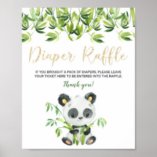 Poster Panda Baby shower Déchets Raffle Signal pour Bille