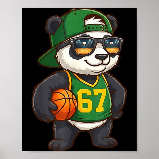 Poster Panda Basketball 67 Gen Alpha Slang Srts Men Boys  (Devant)