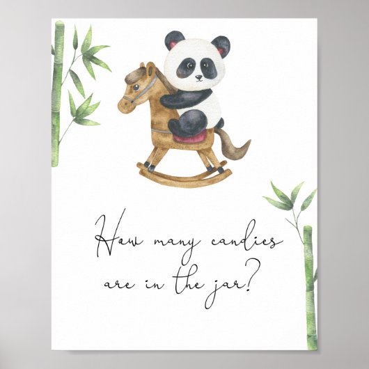 Poster Panda bear - devinez combien de bonbons (Devant)