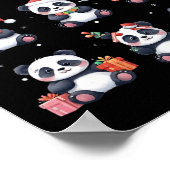 Poster Panda Bear Noël Père Noël Chapeau drôle Amoureux d (Coin)
