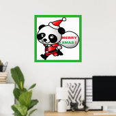 POSTER PANDA BEAR PÈRE NOËL (Bureau à domicile)