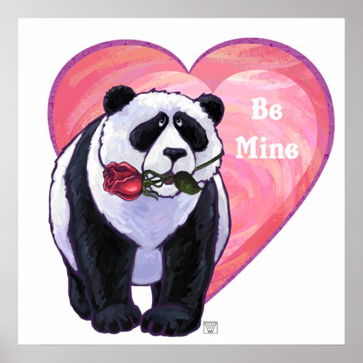 Poster Panda Bear Saint Valentin (Devant)