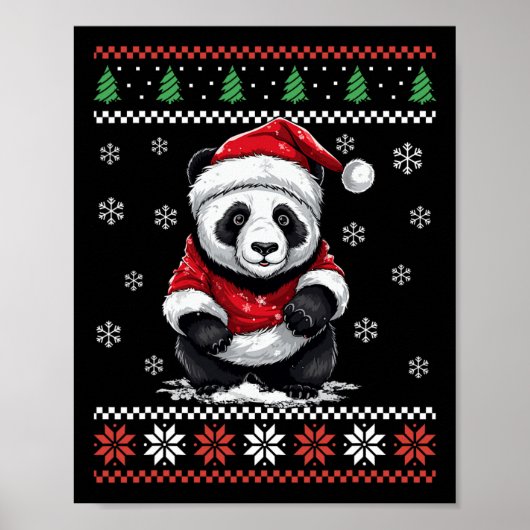 Poster Panda Bear Ugly Christmas Xmas For Adults Kids  (Devant)